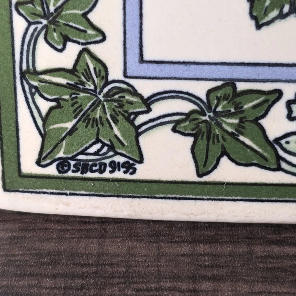 RARE Santa Barbara Ceramic Design Clock Pottery Floral Cottage Core Vintage